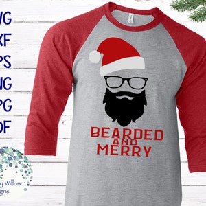 Bärtig und fröhlich, Hipster Weihnachtsmann SVG, Weihnachten, DXF, Png, Eps, Jpg, Hemd, Mann, Herren, Weihnachtssvg, Schnurrbart, Hipster SVG, lustig