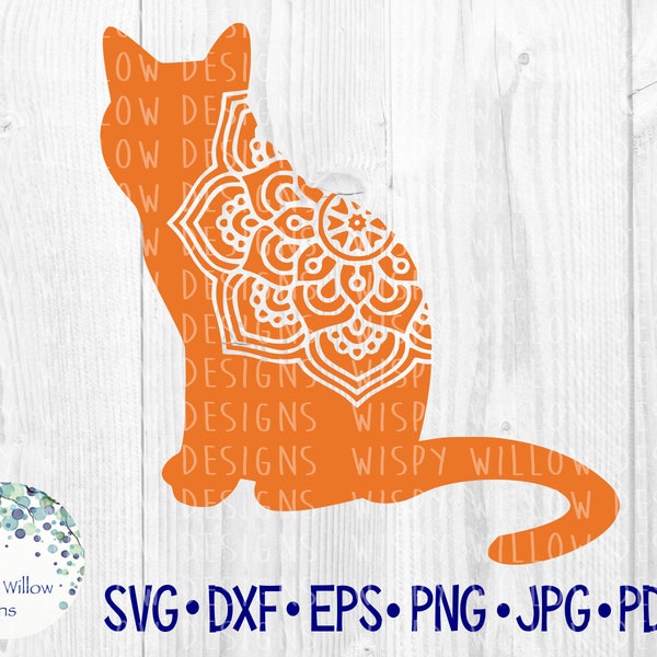 Cat Mandala SVG, Cat Svg, Mandala Cat, Cat Vinyl Decal File for Cricut, Animal Mandala, Mandala Animal, Kitten Svg, Cats, Pet Mandala, Png