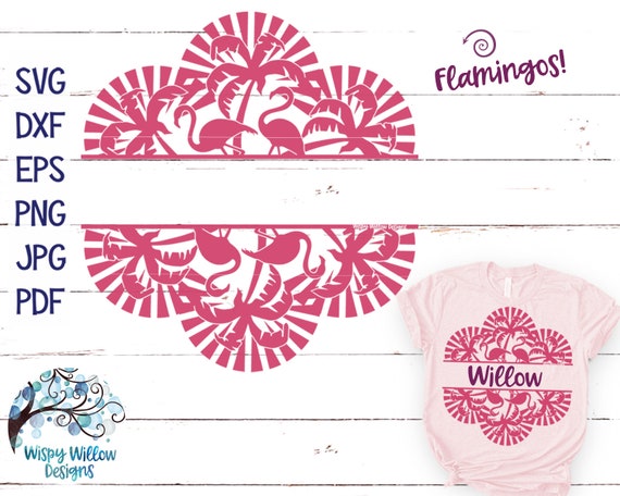 Download Palm Tree And Flamingo Split Mandala Svg Flamingo Mandala Etsy