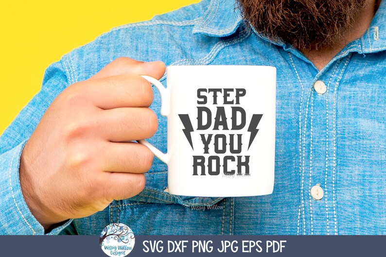 Step Dad You Rock SVG for Cricut, Rock N Roll Dad Tshirt Design PNG ...