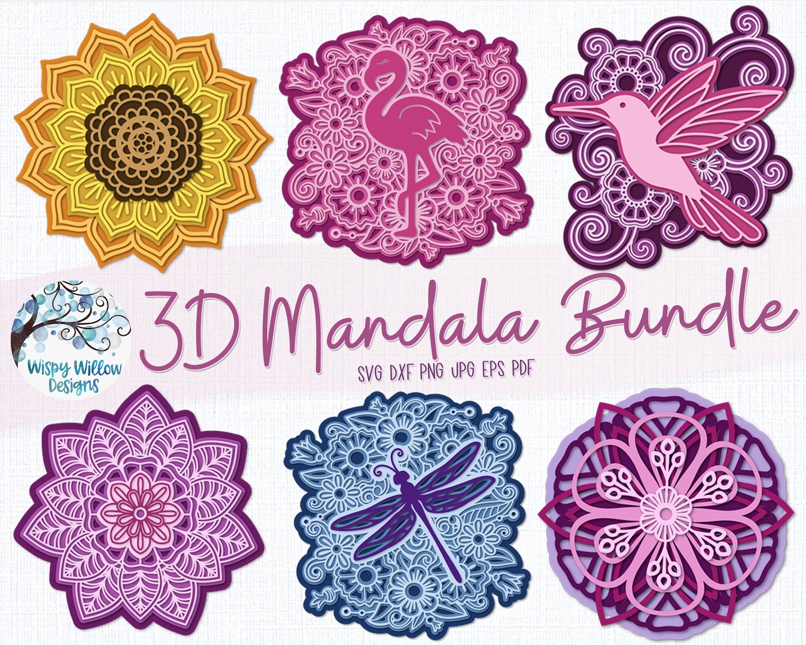 Download 3D Mandala Bundle SVG 3D Layered Mandala Bundle Paper | Etsy