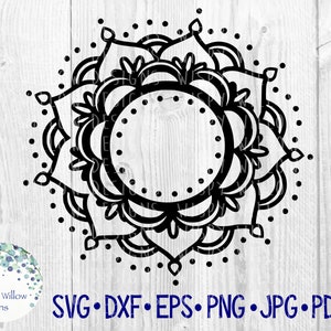 Mandala SVG, Mandala Border Svg, Mandala Monogram Svg, Mandala Design, Mandalas, Name, Monogram Border, Vinyl Decal File for Cricut, Png Svg