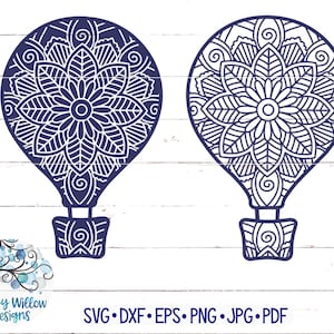 Hot Air Balloon Mandala SVG, Hot Air Balloon Svg, Mandala Svg, Mandalas, Balloon Mandala, Zentangle Svg, Hot Air Balloon Decal File, Mandala