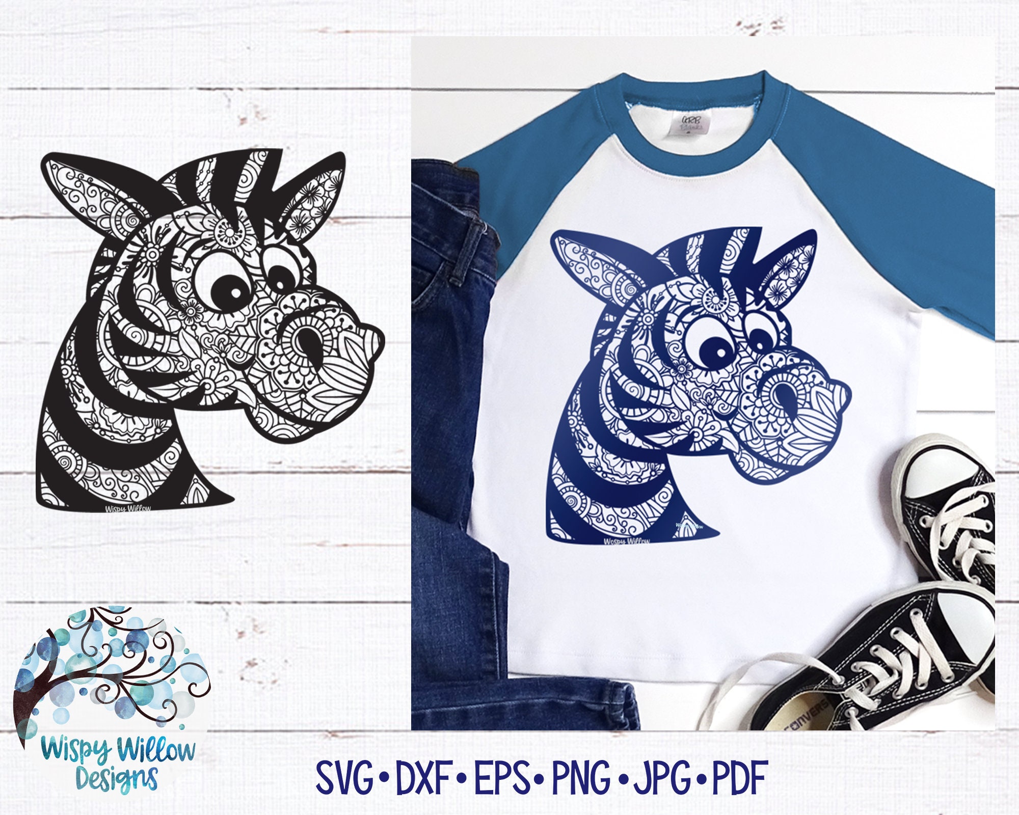 Download Zebra Zentangle SVG Mandala Zebra SVG Zebra Mandala SVG | Etsy