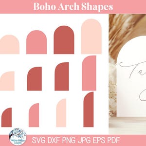 Boho Arch SVG Cut File Bundle for Cricut, Chiara Arch Sign Template, Abstract Clipart PNG JPG, Event Planner Arch, Laser Cutting