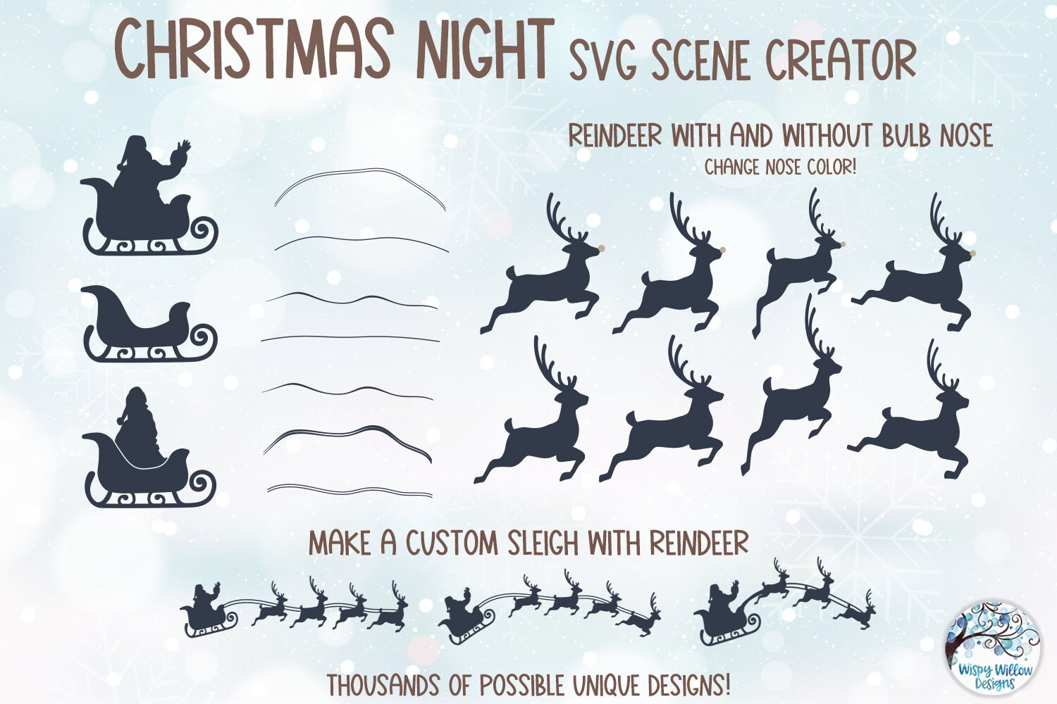 Christmas Night SVG Scene Creator for Cricut, DIY Make Your Own Santa ...