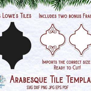Modelo e molduras SVG de enfeite de Natal arabesco, modelo de ornamento Lowes Svg, azulejo arabesco Svg, enfeites de azulejo, ornamento arabesco