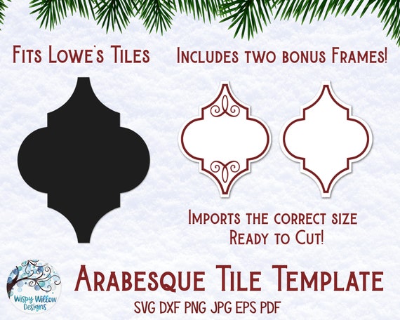 Arabesque Christmas Ornament Svg Template And Frames Lowes Etsy