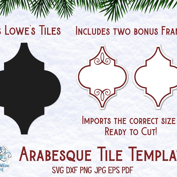 Arabesque Christmas Ornament SVG Template and Frames, Lowes Ornament Template Svg, Arabesque Tile Svg, Tile Ornaments, Arabesque Ornament