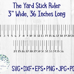Régua de quintal SVG, DXF, png, PDF, medição de régua de 36 polegadas, régua de mesa, download digital, arquivo de decalque de vinil, régua, Cricut, silhueta