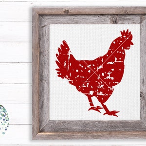 Distressed Grunge Rooster SVG, Distressed Chicken, Farm Animal ...