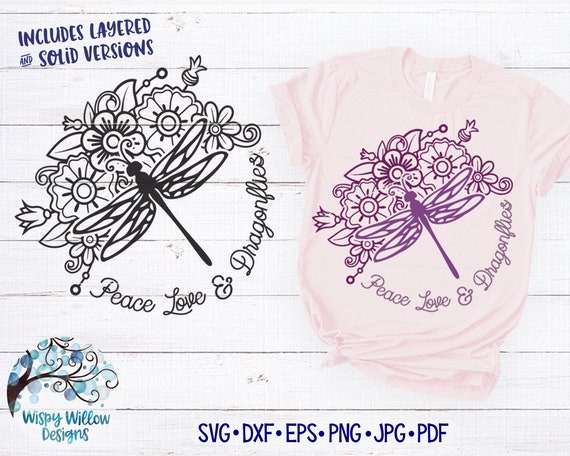 Download Peace Love And Dragonflies Svg Dragonfly Mandala Svg Dxf Etsy