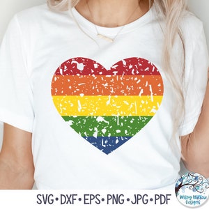 Distressed Rainbow Heart SVG, LGBTQ Pride Svg, Gay Pride Svg, LGBTQ ...