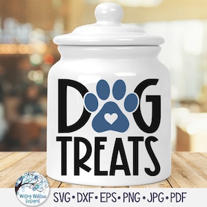 Hond traktaties SVG, hond traktatie label SVG, hond met pootafdrukken SVG, traktaties, hond sticker SVG, honden, hond pootafdruk, png, vinyl stickerbestand voor Cricut