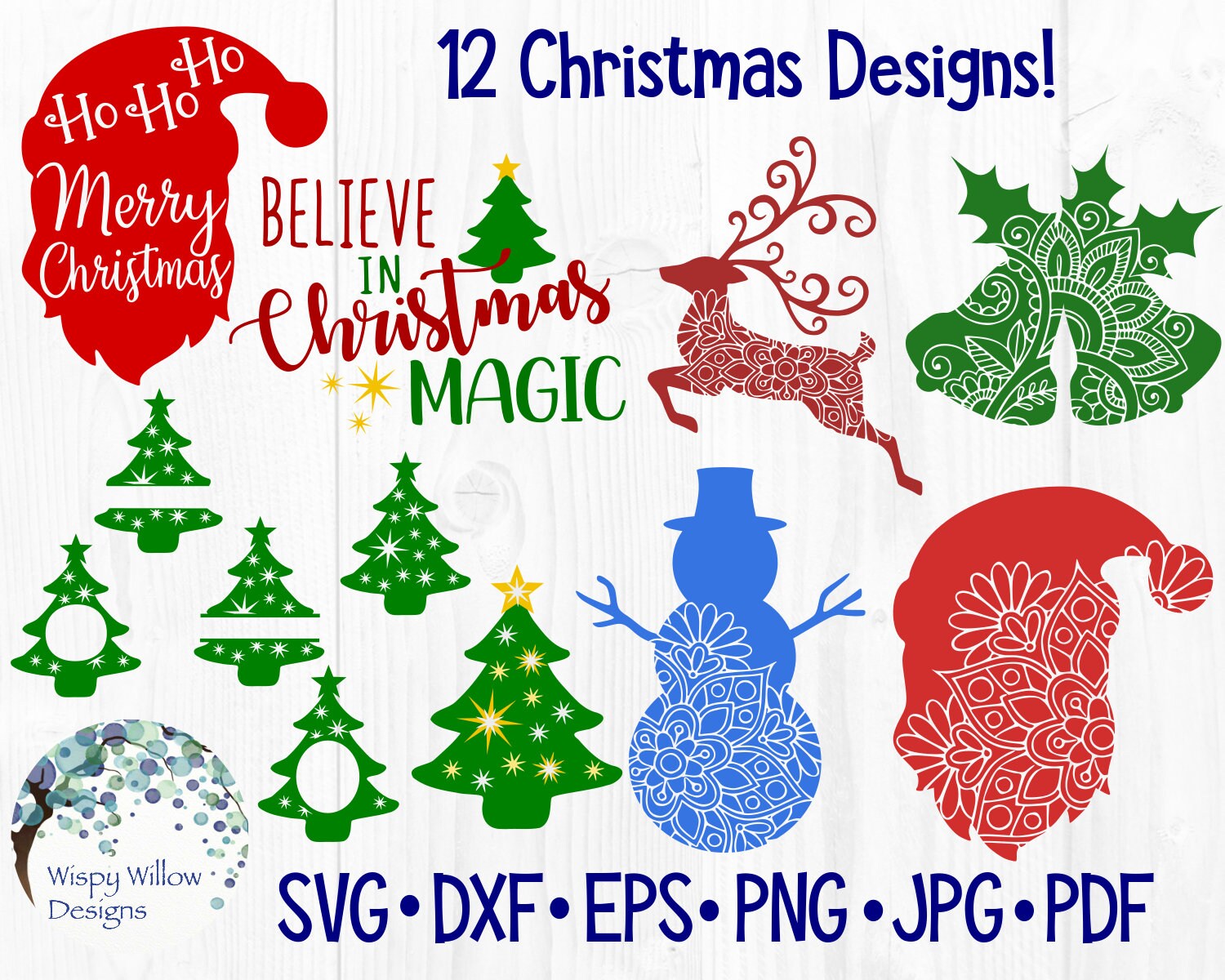 Download Christmas Bundle SVG DXF png Santa Santa Claus Mandala | Etsy