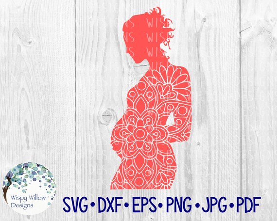 Download Pregnancy Floral Mandala Svg Pregnant Woman Svg Dxf Pdf Etsy