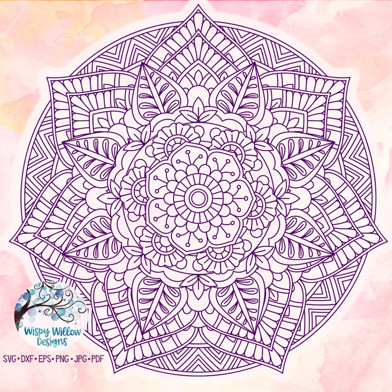 Download Large Mandala SVG Intricate Mandala Floral Mandala DXF | Etsy
