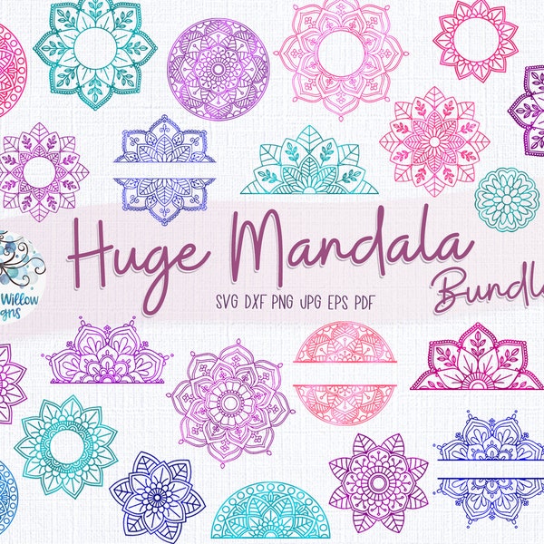 Mandala Bundle SVG, Mandalas Svg, Mandala Svg, SVG Bundle, Mandala SVG, Mandala Border Svg, Mandala Monogram Frame, Half Mandala Svg, Henna