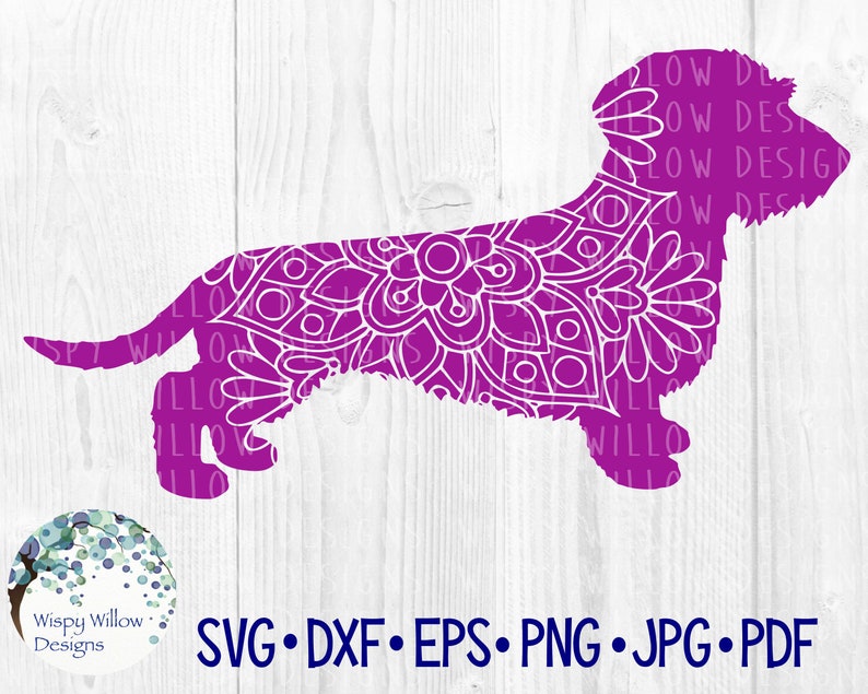 Download Wire Haired Dachshund Dog Mandala SVG DXF pdf png eps | Etsy