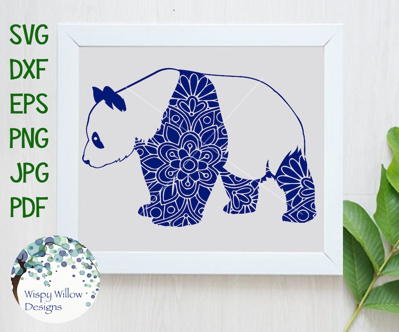 Download Panda Bear Floral Mandala SVG DXF png jpg eps Digital | Etsy