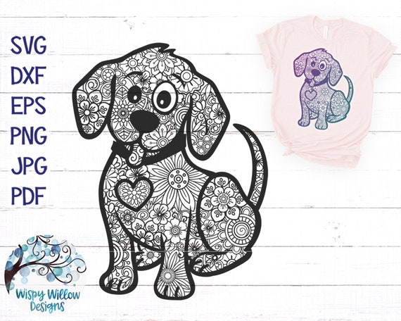 Download Dog Zentangle SVG Mandala Dog Svg Cute Puppy Svg Dog | Etsy