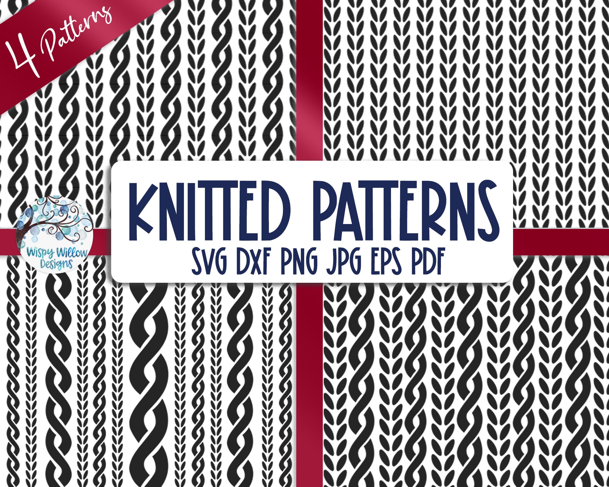 Knitted Pattern SVG Bundle, Knitting Yarn Texture PNG, Cable Stitch Knit  Design, Vinyl Decal File for Cricut and Silhouette -  Canada
