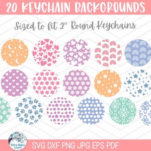 Keychain Background Pattern SVG Bundle for Cricut, Personalized Cute ...