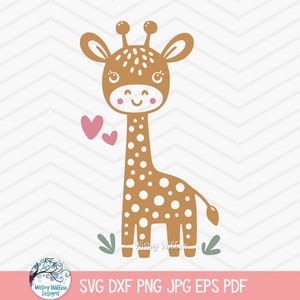Giraffe SVG für Cricut, Baby-Dusche-Tier-Clipart PNG, niedliches Kinderhemd, wunderliches Kinderzimmer, Zoo, geschichtete afrikanische Dschungeltier-Datei