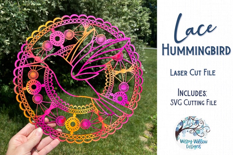 Download Lace Hummingbird Mandala for Glowforge or Laser Cutter SVG | Etsy