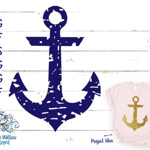 Beunruhigt Anker SVG für Cricut, Grunge Sea Anchor, Nautische Sommer Clip Art, Ozean Anker, Boot Anker Png, Vinyl Aufkleber geschnitten Datei-Download