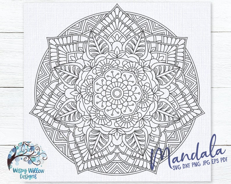 Download Large Mandala SVG Intricate Mandala Floral Mandala DXF | Etsy