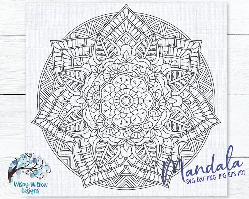 Large Mandala SVG Intricate Mandala Floral Mandala DXF | Etsy