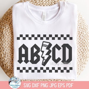 ABCD SVG para Cricut, Diseño de camiseta escolar Rock N Roll PNG, Profesor, Regreso a la escuela, Preescolar, Jardín de infancia, Archivo imprimible Jpg de sublimación