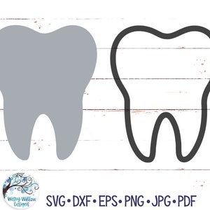 Dent SVG pour Cricut, Svg contour de la dent, dent Silhouette PNG Clip Art, dentiste SVG, hygiéniste dentaire, sticker vinyle en téléchargement