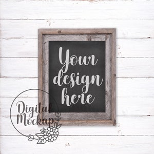 8x10 Vertical Wood Frame Mock Up, Chalkboard, Farmhouse, PSD, JPG, Vertical, Wood, White wood, Mockup, Mockups, Mock Ups, Frame, Rustic