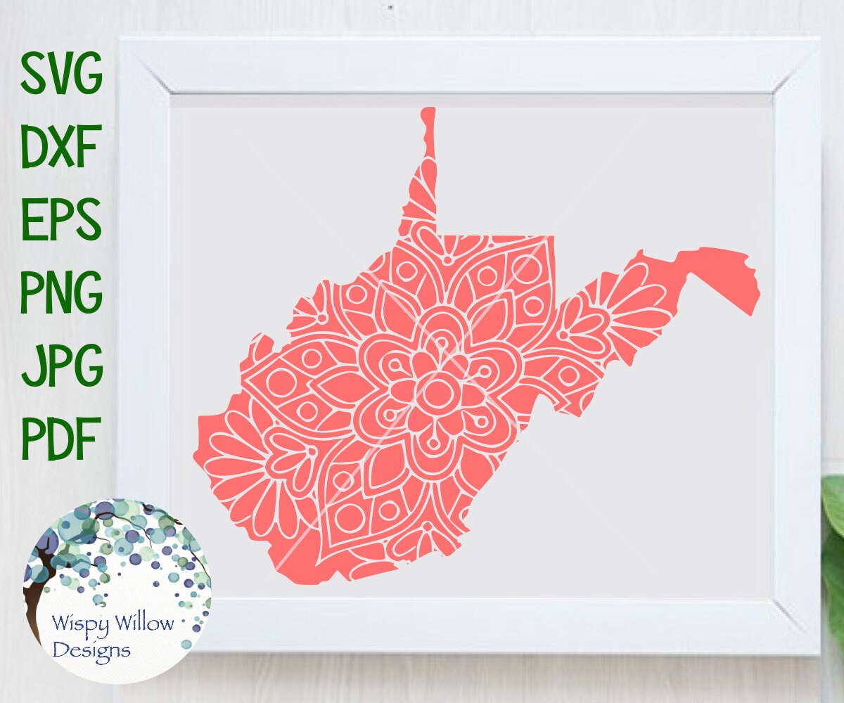 Download West Virginia SVG Mandala svg DXF pdf png Digital Download ...