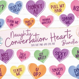 Conversation coquine Saint-Valentin coeurs SVG, Svg Saint-Valentin, AF Sexy, bonbons coeurs Svg, sale, drôle, sexy bonbons coeurs Svg