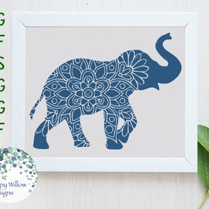 Mandala olifant olifant SVG, olifant DXF, png, eps, digitaal downloadbestand, olifant SVG, Boho, hippie, Cricut, silhouet, gesneden bestand, vinyl decal