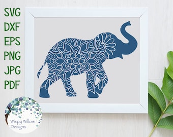 Éléphant mandala SVG, éléphant Svg, mandala éléphant Svg, mandala SVG animal, mandala animal Svg, éléphants, fichier sticker vinyle pour Cricut Png
