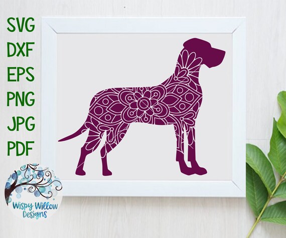 Great Dane Mandala Svg Great Dane Svg Dxf Png Digital Etsy