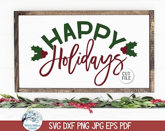 Joyeuses fêtes SVG, conception de panneau de Noël, SVG pour Cricut, joyeuses fêtes PNG pour sublimation, fichier vinyle autocollant, chemise femme Design Jpg