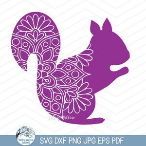 Squirrel Mandala SVG for Cricut, Animal Mandala Clip Art PNG, Intricate Squirrel Zentangle JPG, Vinyl Decal Cut File Download