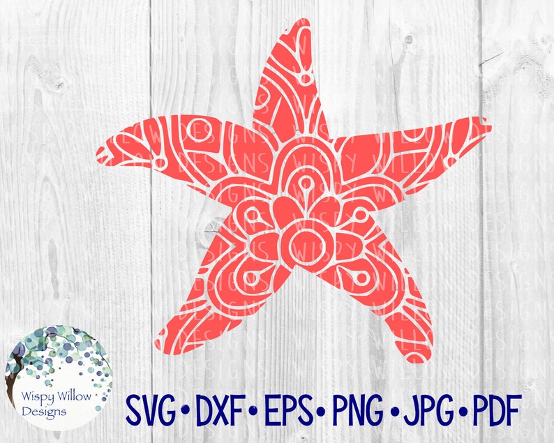 Download Starfish Floral Mandala SVG DXF pdf png Digital Download ...