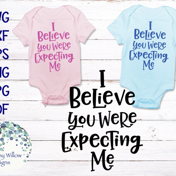 I Believe You Were Expecting Me SVG for Cricut, Funny New Baby Outfit SVG, Baby Shower Gift, Vinyl Decal Cut File Download