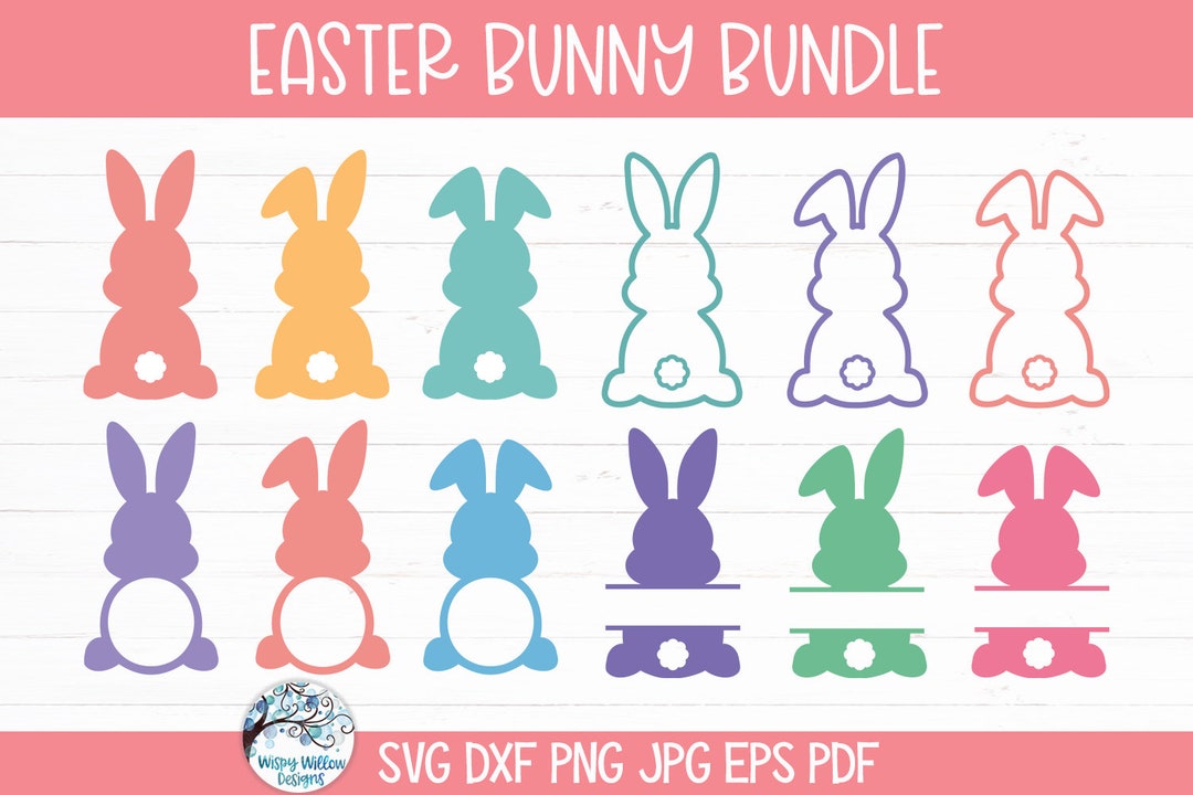 Easter Bunny SVG Bundle for Cricut, Kids Easter Bunnies Silhouette PNG ...