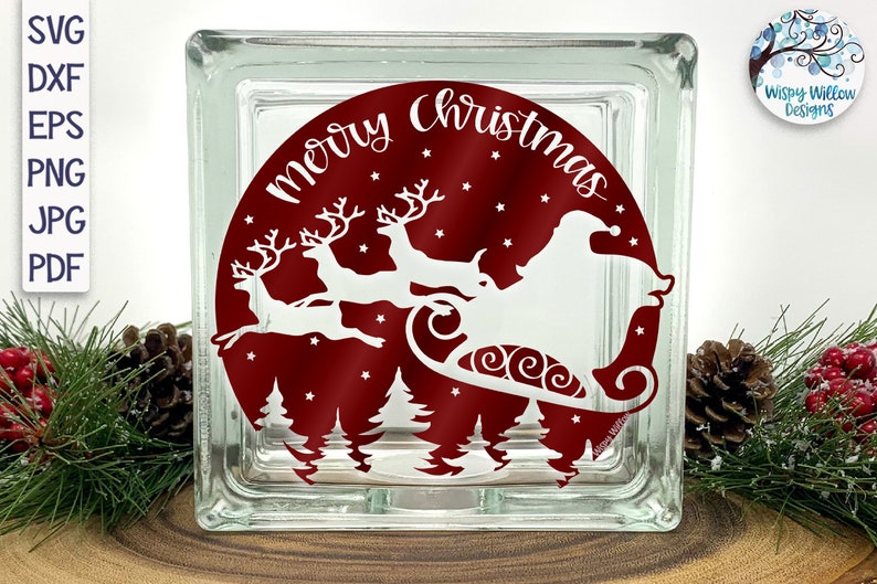 Download Merry Christmas Santa Claus Night Sky SVG Christmas Eve ...