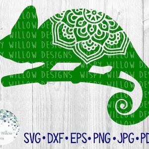 Chameleon Mandala SVG, dxf, eps, png, pdf, Chameleons SVG, Mandala svg, Chameleon DXF,  Reptile, Cricut, Silhouette, Cut File, Vinyl Decal