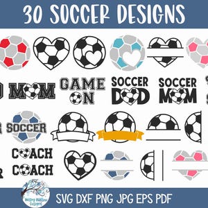 Fußball SVG Bundle für Cricut, Sport Split Name Monogramm Rahmen PNG JPG, Herz Fußballtrainer Mama Papa Shirt Design, Sport Herz Border Datei