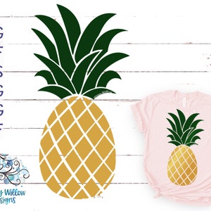 Pineapple SVG File for Cricut, Summer Fruit Clipart, Simple Pineapple, Tropical Vacation, Vinyl Decal Cut File Download, Silhouette
