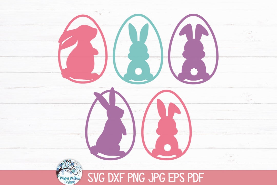 Easter Bunny SVG Bundle for Cricut, Easter Bunnies in Eggs, Cute Easter ...